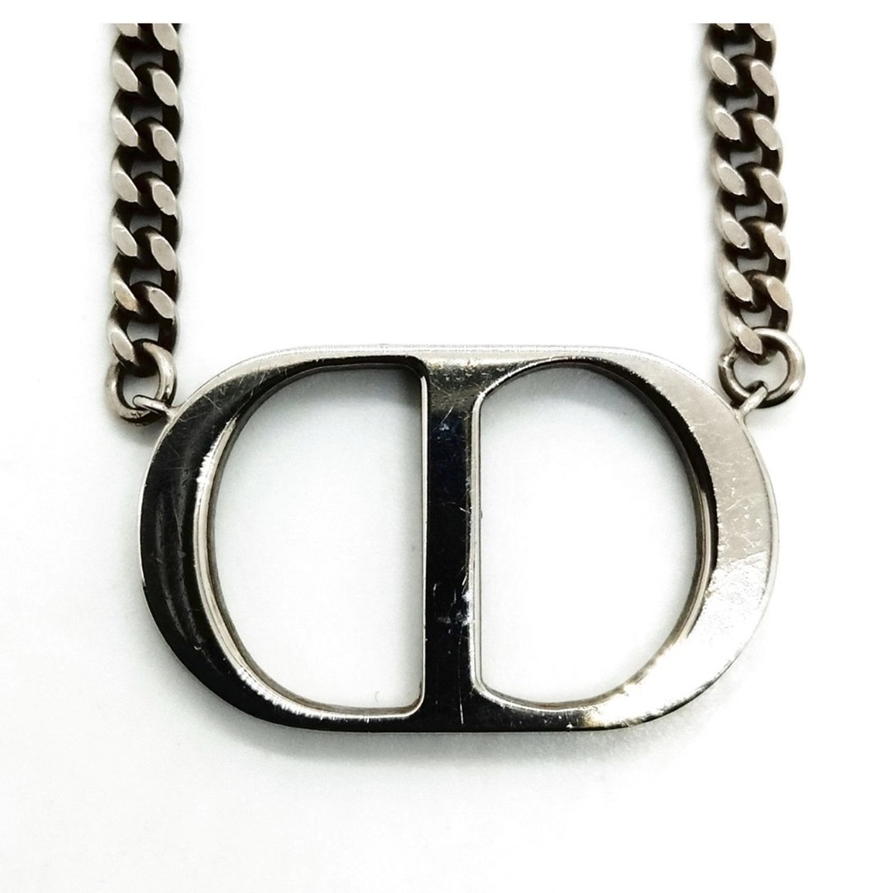 Christian Dior Necklace Silver Authentic Classic CD - Picture 2 of 14